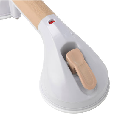 Suction Cup Grab Bar, 12", White and Beige