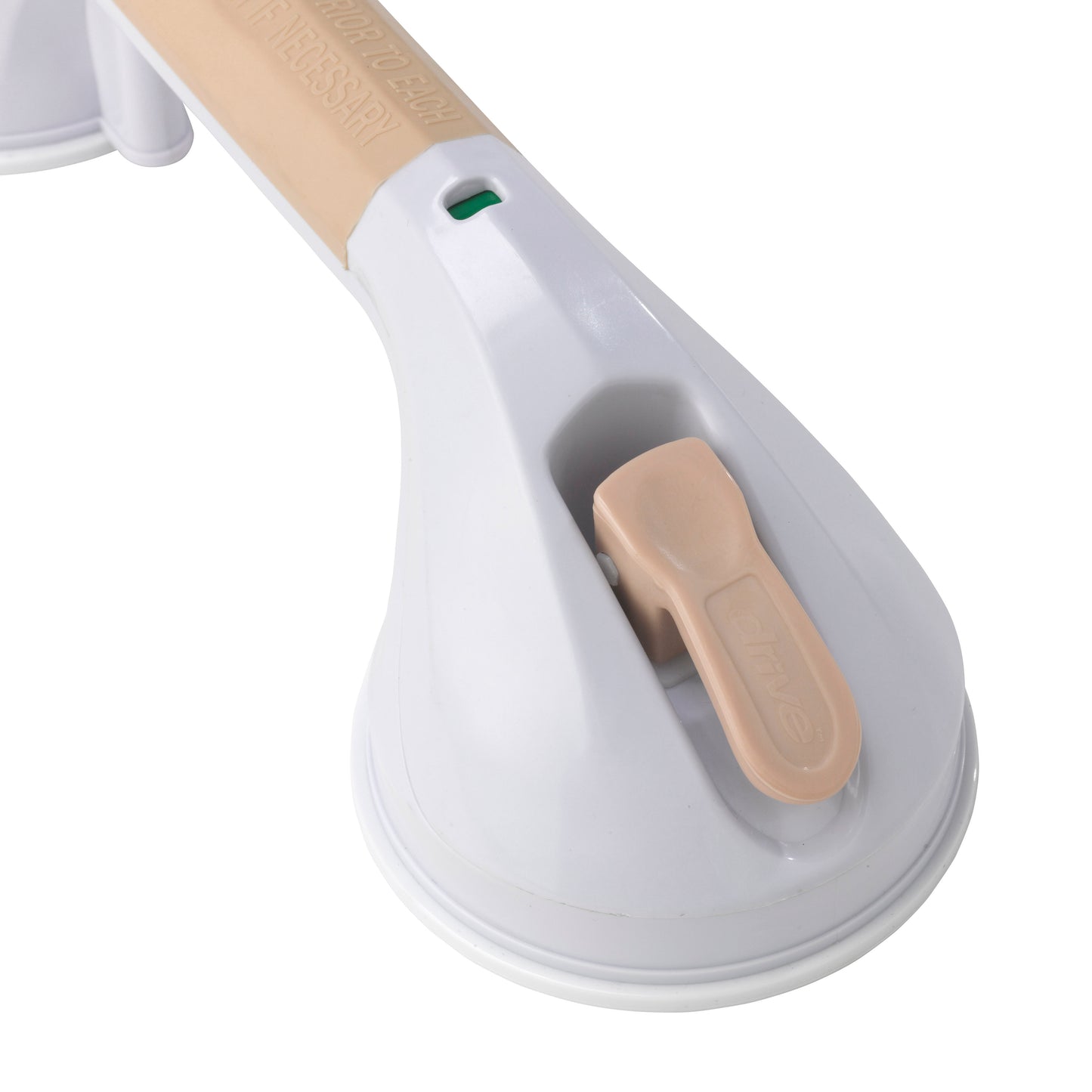 Suction Cup Grab Bar, 12", White and Beige