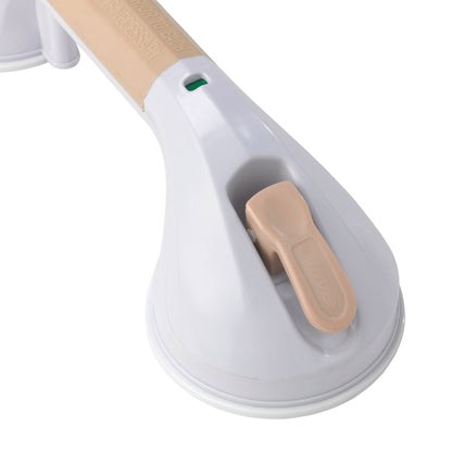 Suction Cup Grab Bar, 12", White and Beige