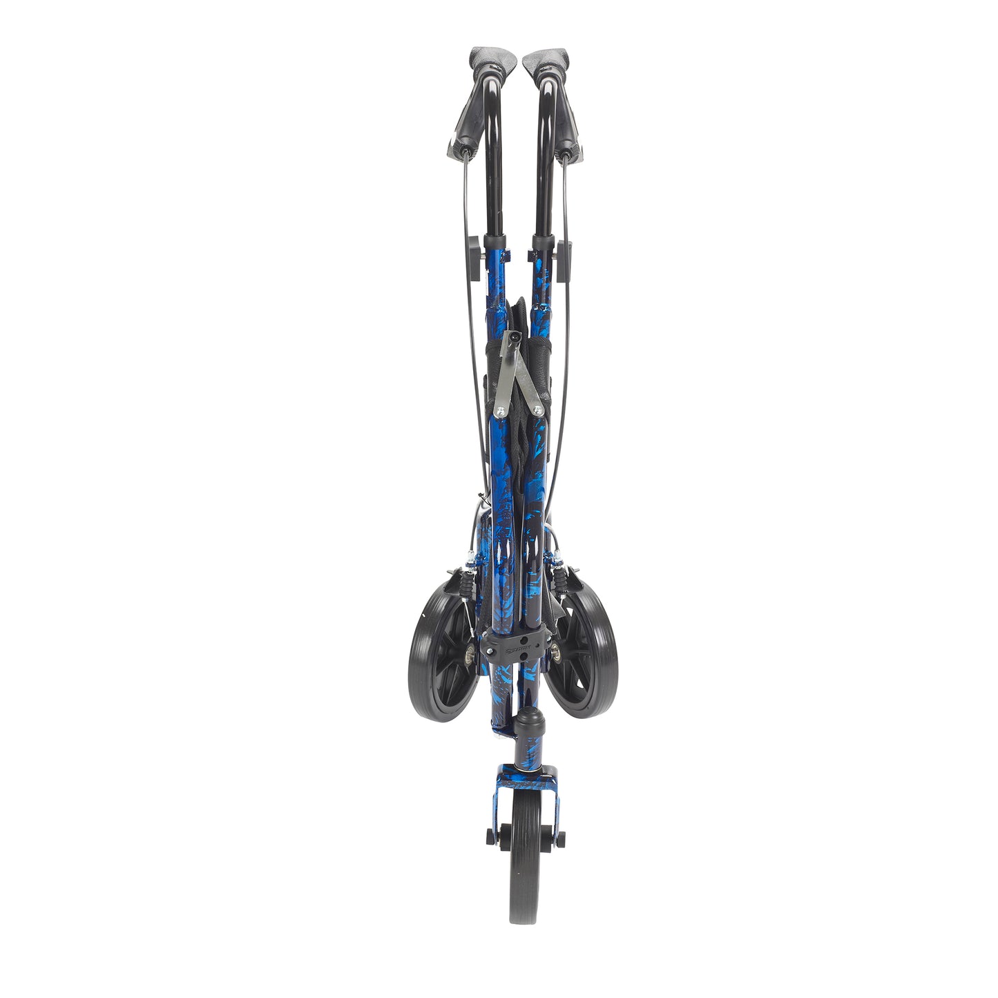 3 Wheel Rollator Rolling Walker with Basket Tray and Pouch, Flame Blue