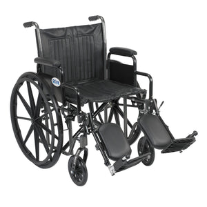 Silver Sport 2 Wheelchair, Detachable Desk Arms, Elevating Leg Rests, 20" Seat